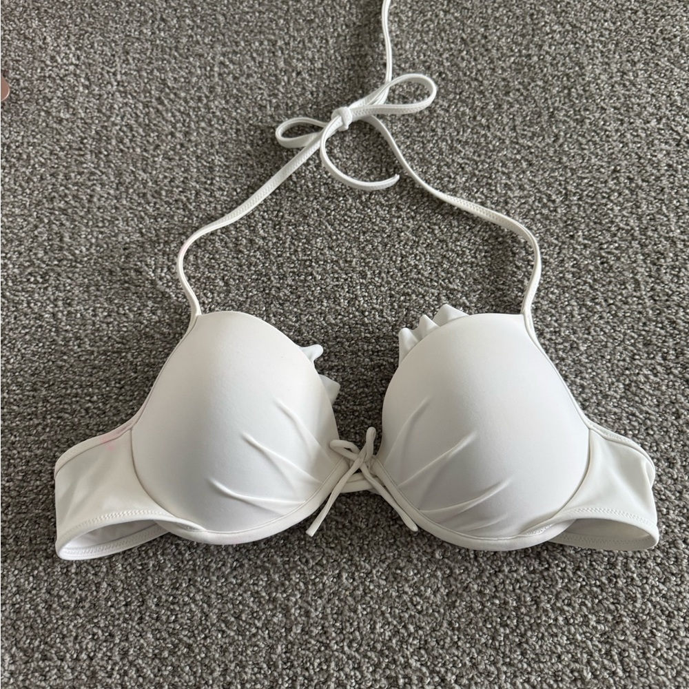 Victoria's Secret White Padded Halter Bikini Top